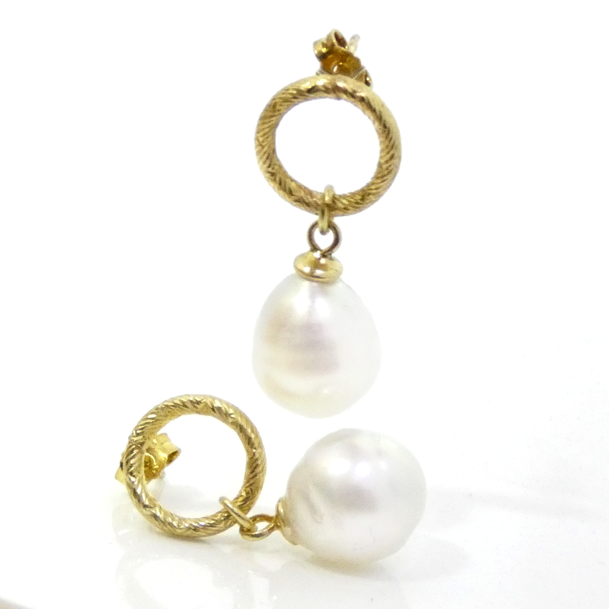 White South Sea 10.5mm Drop Pearl Earrings